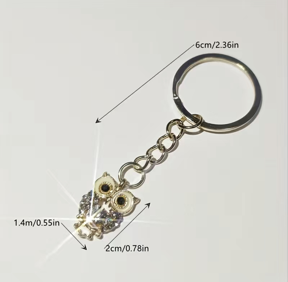3/$25 Rhinestone Owl Keychain NEW - Picture 3 of 3